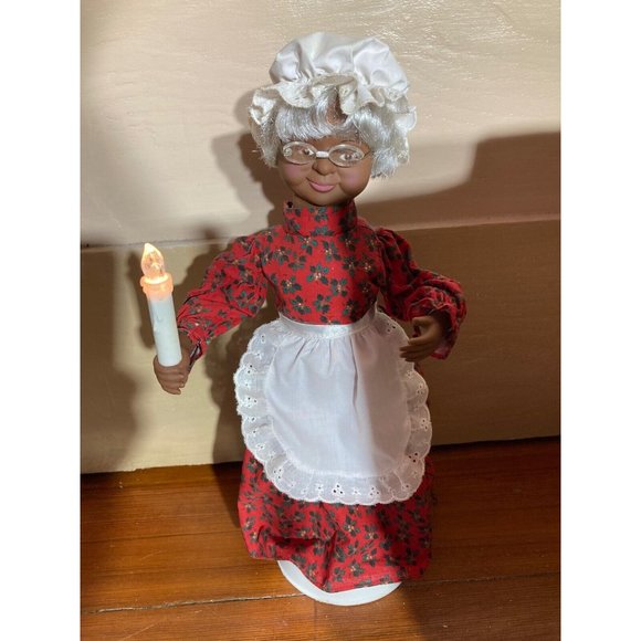 VTG Telco Motionettes Christmas MRS AFRICAN AMERICAN CLAUSE Animated 16" WORKS - Picture 2 of 6
